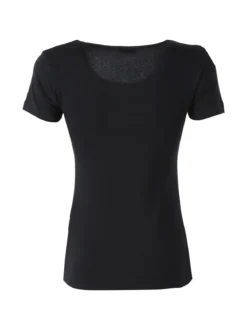 Kappa T-shirt girocollo da donna in cotone bielastico - nero
