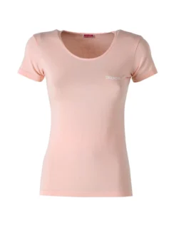 Kappa T-shirt girocollo da donna in cotone bielastico - rosa