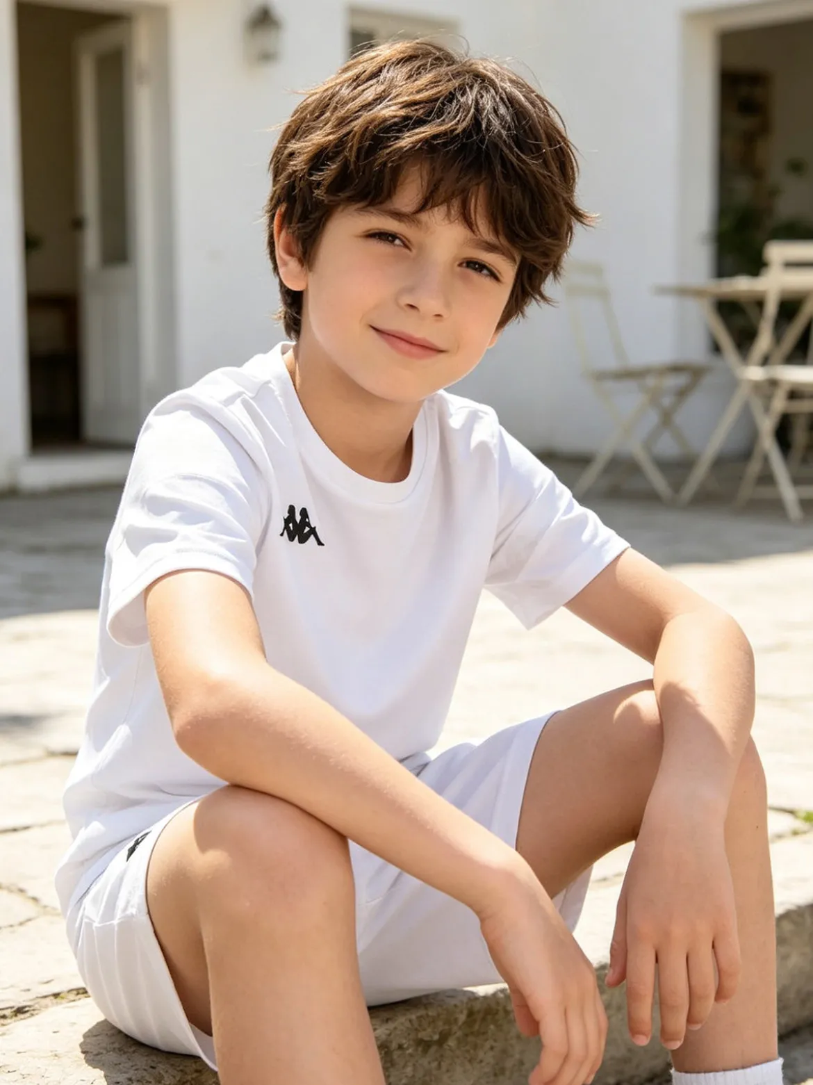 Kappa T-shirt sportiva da ragazzo con logo - bianco