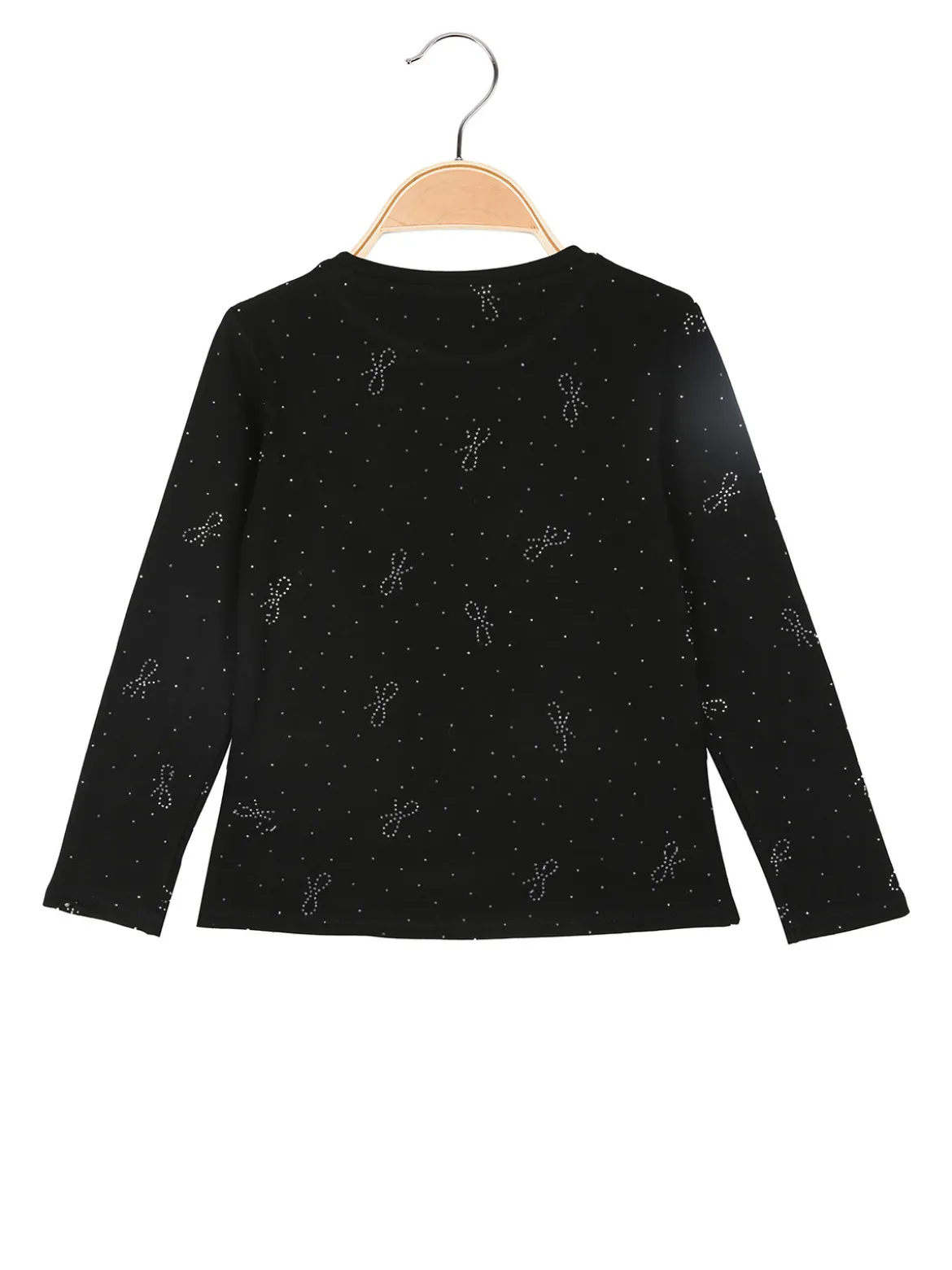 Karino Kids T-shirt da bambina a maniche lunghe con borchie - nero