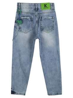 Keetop Jeans strappati da bambino con catena