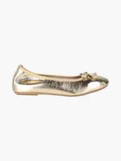 Keys Ballerine donna in pelle oro con fiocchetto