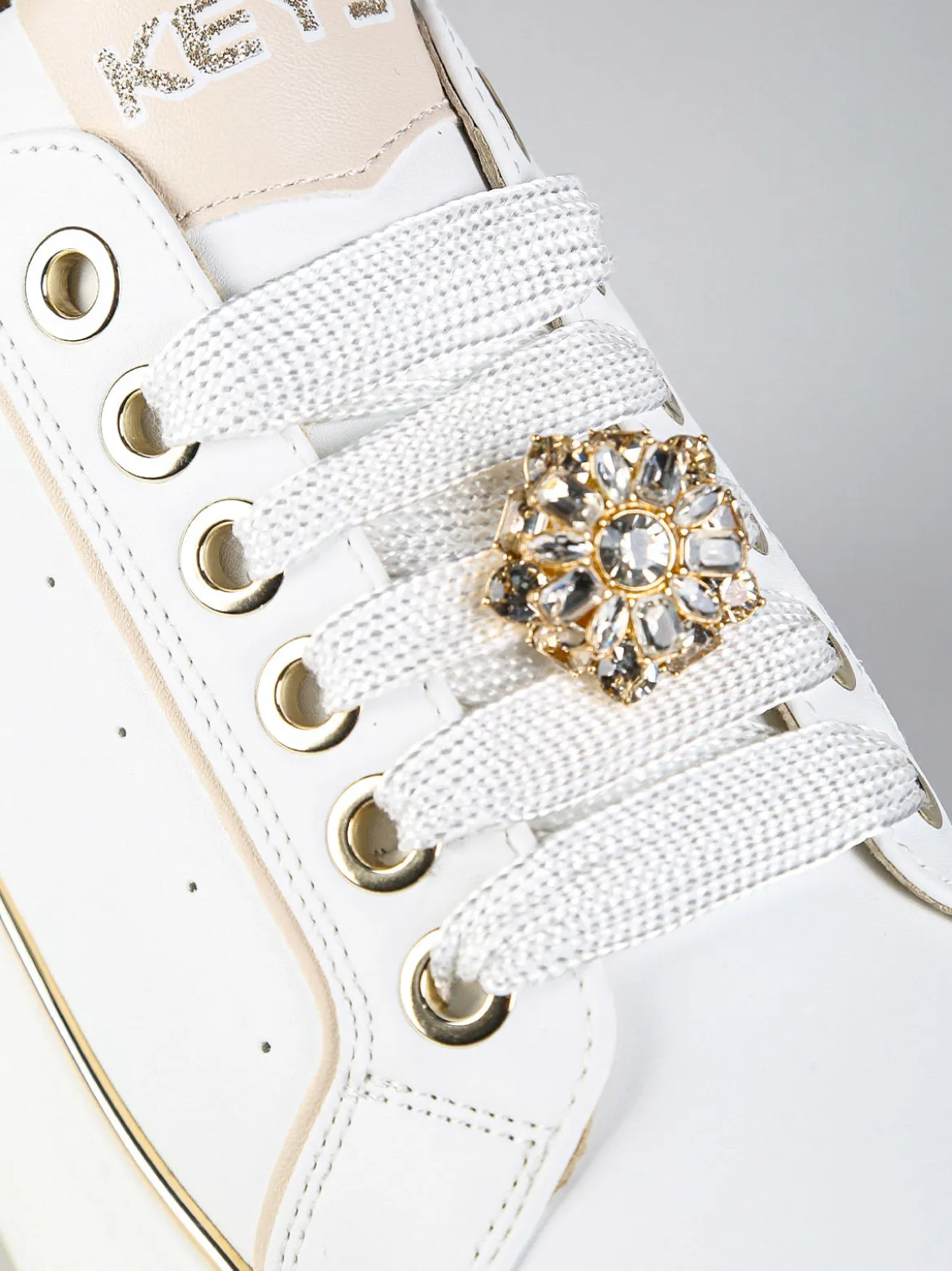 Keys Sneakers donna gioiello con platform - bianco