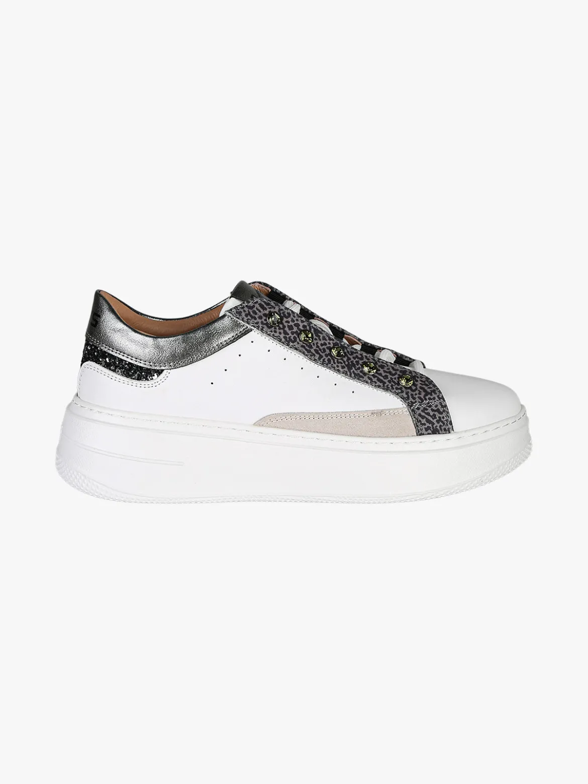 Keys Sneakers donna in pelle con borchie e platform