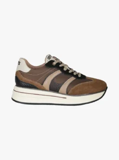 Keys Sneakers donna in pelle con platform - marrone