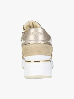 Keys Sneakers donna in pelle con zeppa - beige