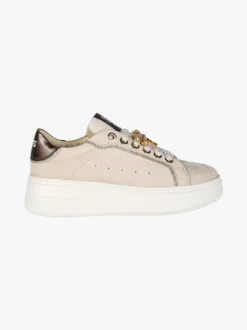 Keys Sneakers donna in pelle nabuk con platform - beige