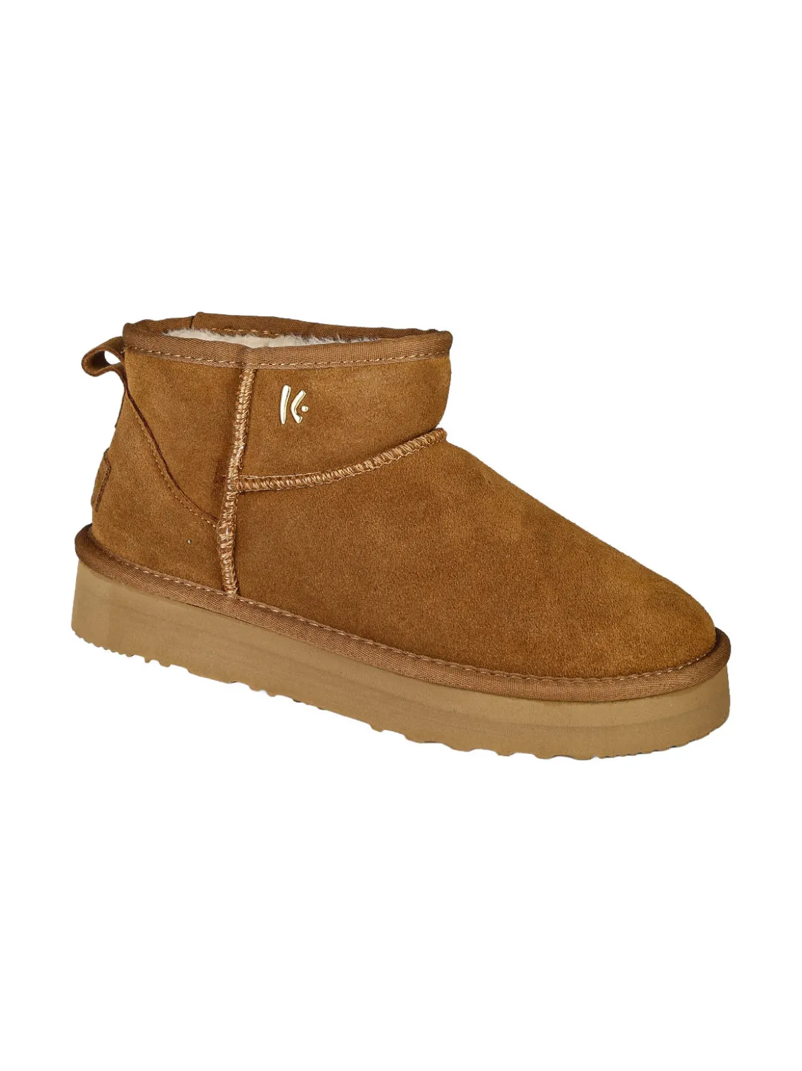Keys Stivaletti donna in pelle scamosciata con platform - cammello