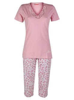 Kissimo Pigiama donna a maniche corte con pantaloni a 3/4
