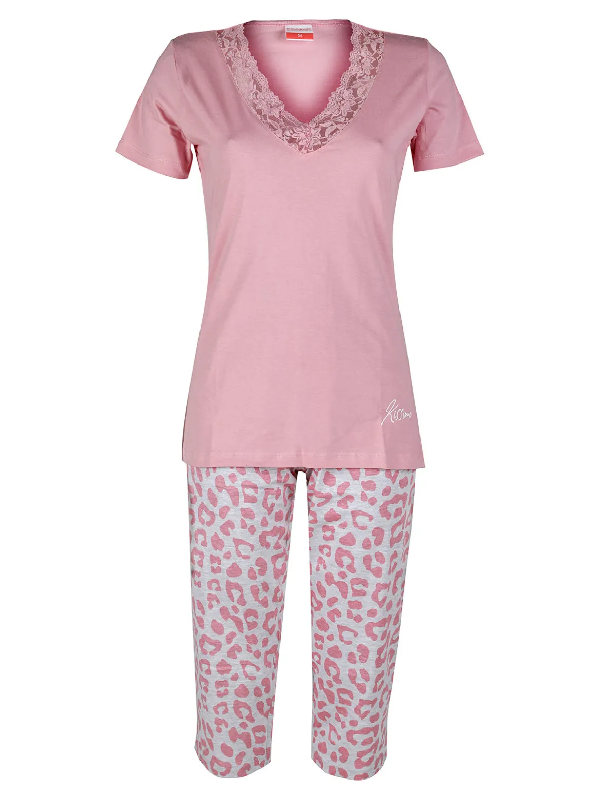 Kissimo Pigiama donna a maniche corte con pantaloni a 3/4