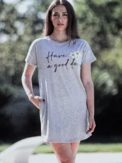 Kissimo Vestito da donna in cotone a maniche corte