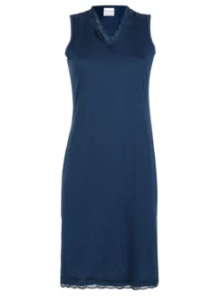 Kissimo Vestito da donna in cotone a spalla larga con pizzo