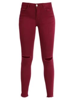 Kiss Pink Pantaloni donna skinny con strappi