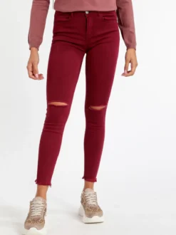 Kiss Pink Pantaloni donna skinny con strappi