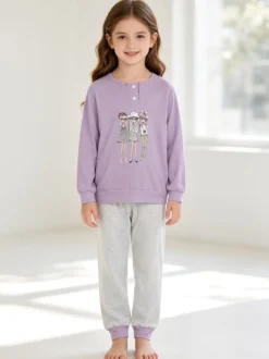 Kotton Pigiama lungo in cotone da bambina