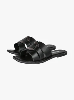 La Cuoieria Ciabatte donna in pelle - nero