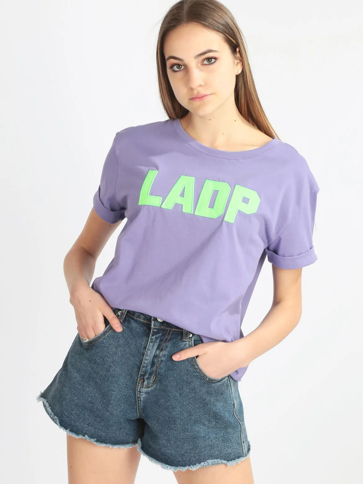 Ladp T-shirt donna manica corta con scritta