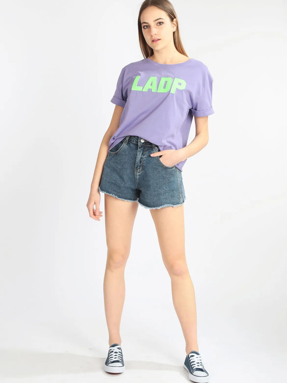 Ladp T-shirt donna manica corta con scritta