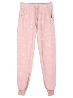 Lady Moda Completo tuta da ragazza 2 pezzi in ciniglia con cappuccio e zip - rosa