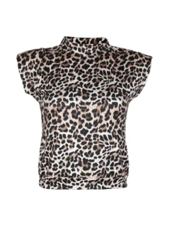 Lamiar Top donna maculato con spalline imbottite