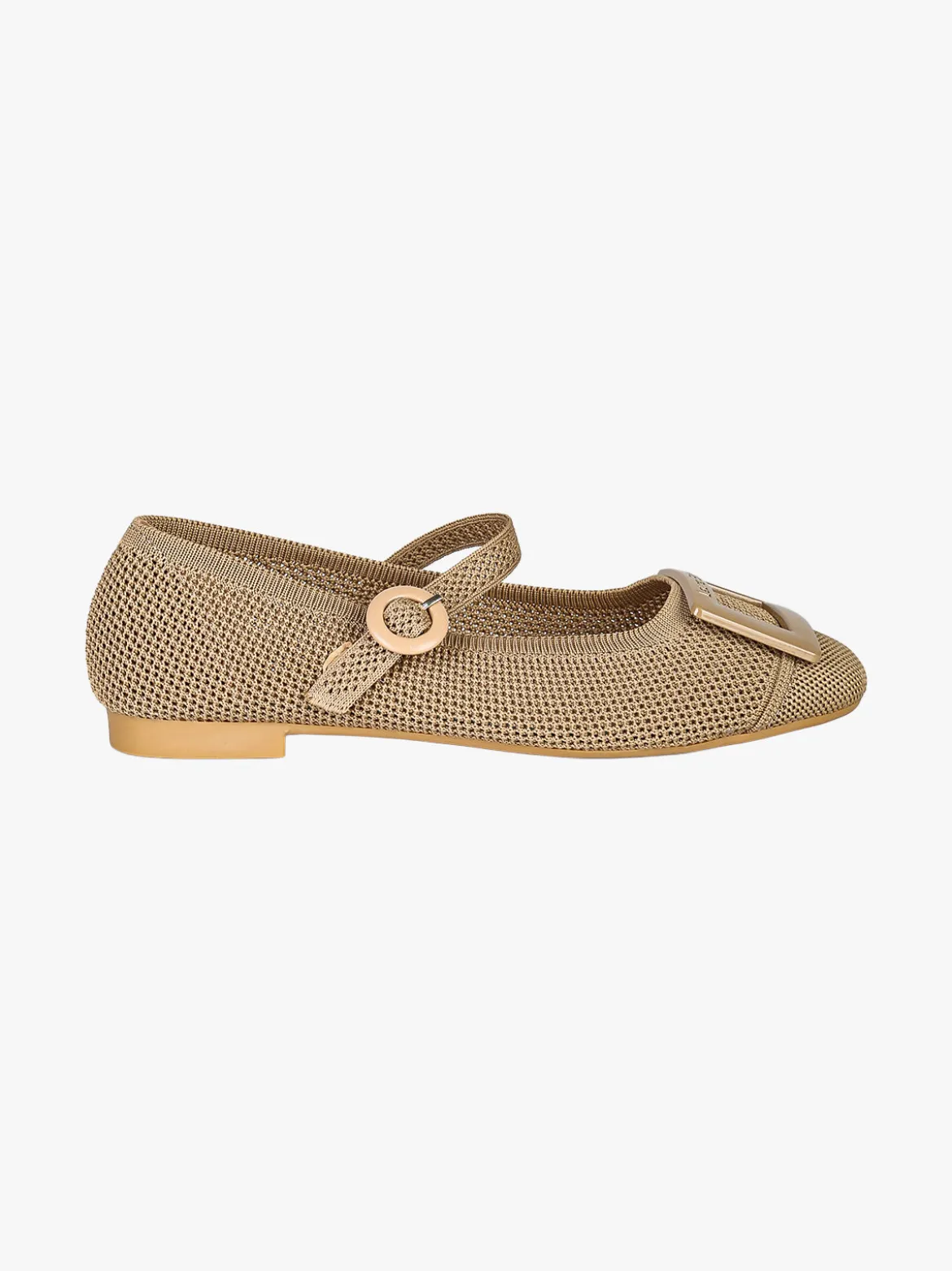 Laura Biagiotti Ballerine donna in maglia con cinturino e fibbia - taupe