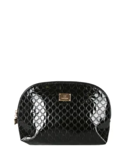 Laura Biagiotti Beauty case donna in vernice con logo - nero