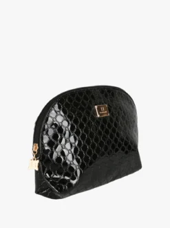Laura Biagiotti Beauty case donna in vernice con logo - nero