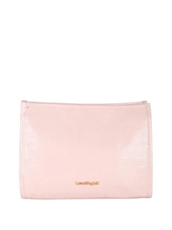 Laura Biagiotti Beauty case in vernice da donna con zip - cipria