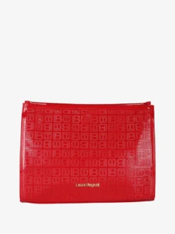 Laura Biagiotti Beauty case in vernice da donna con zip - rosso