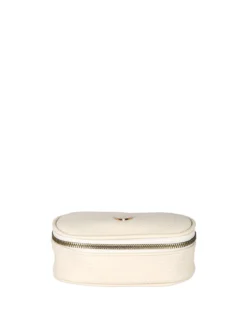 Laura Biagiotti Beauty case mini da donna con zip - panna