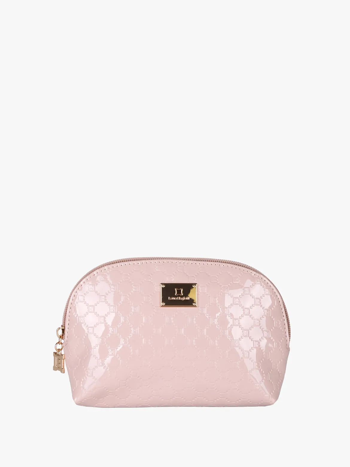Laura Biagiotti Beauty case mini da donna in vernice con logo - rosa
