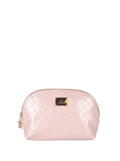 Laura Biagiotti Beauty case mini da donna in vernice con logo - rosa