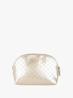 Laura Biagiotti Beauty case mini da donna in vernice con logo - oro