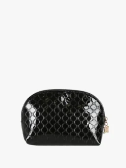 Laura Biagiotti Beauty case mini da donna in vernice con logo - nero