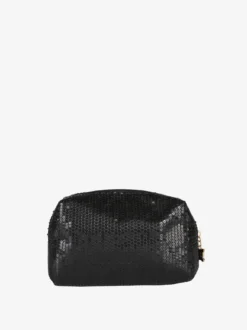 Laura Biagiotti Beauty case piccolo da donna in tessuto con paillettes - nero