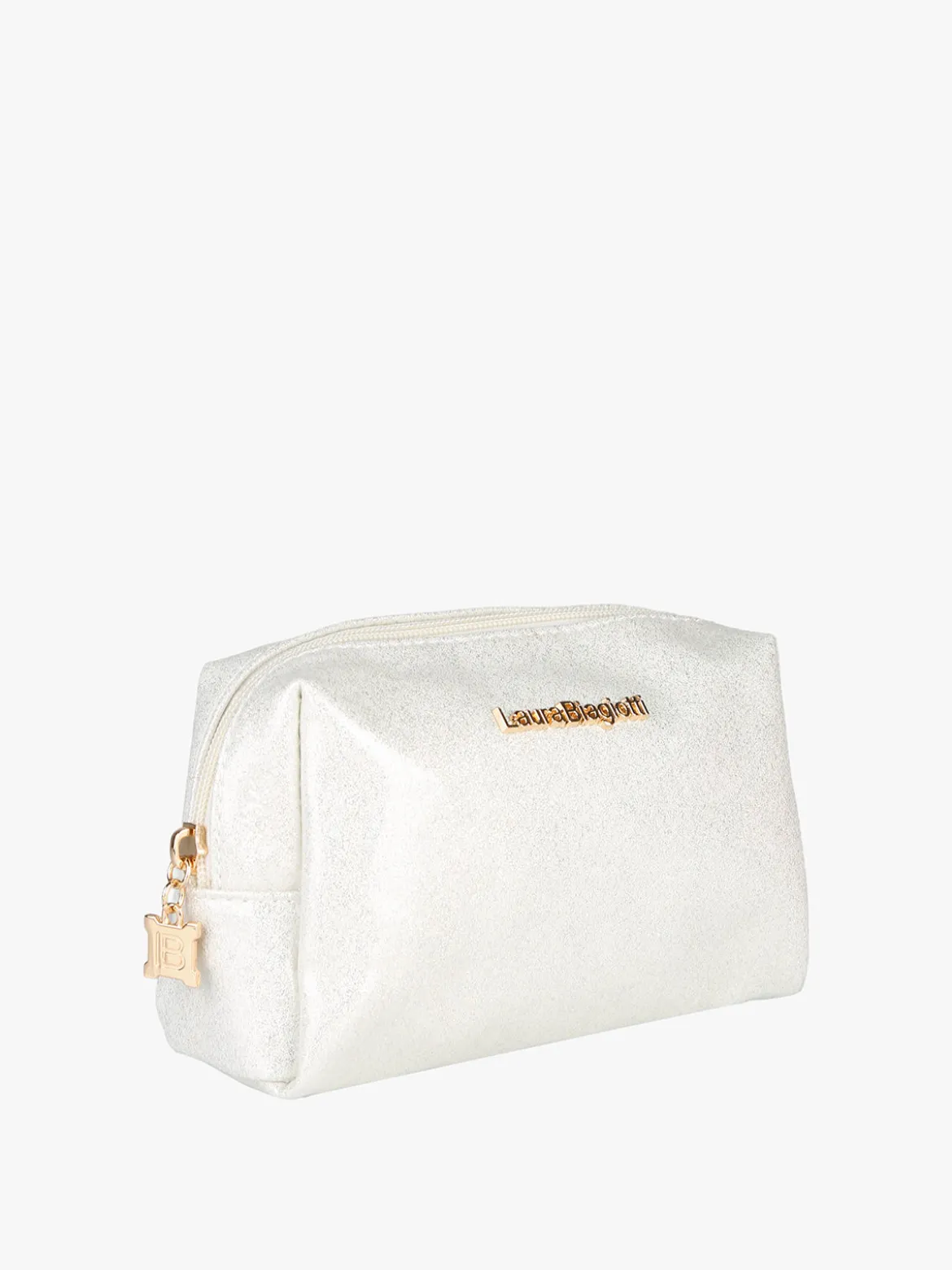 Laura Biagiotti Beauty case piccolo glitterato - perla