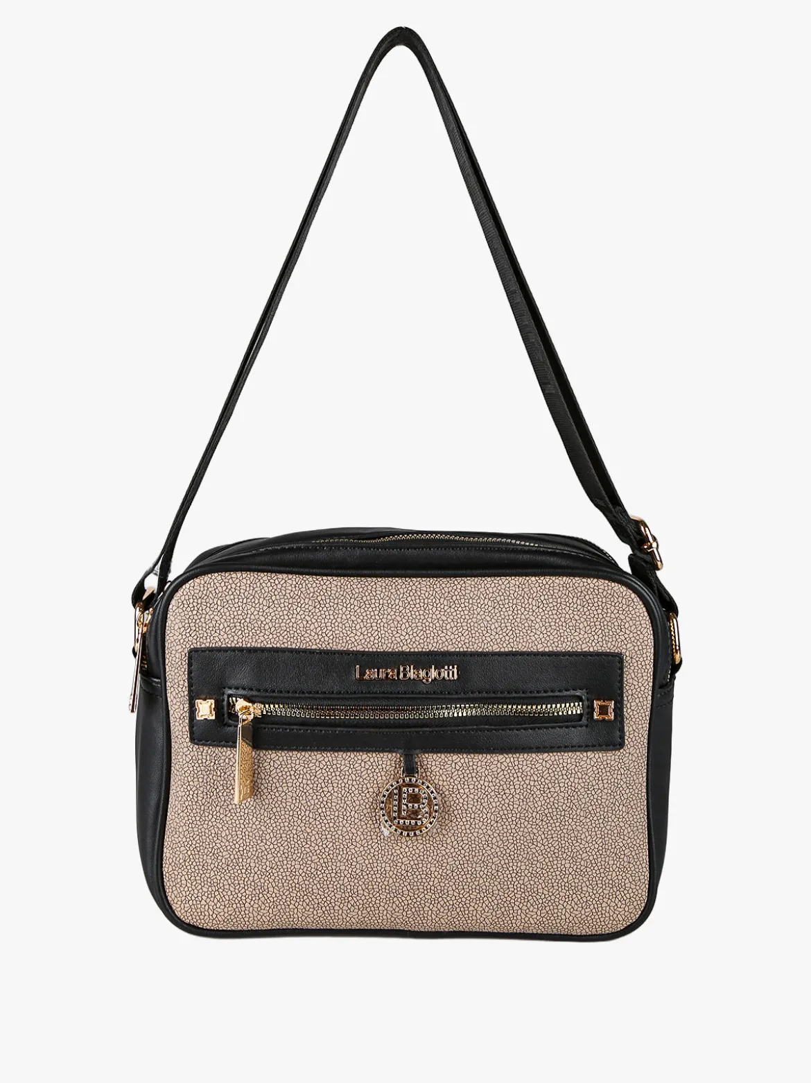 Laura Biagiotti Borsa a tracolla da donna con dettaglio di strass - nero