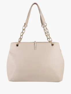 Laura Biagiotti Borsa donna con ecopelo e doppi manici a catena - beige