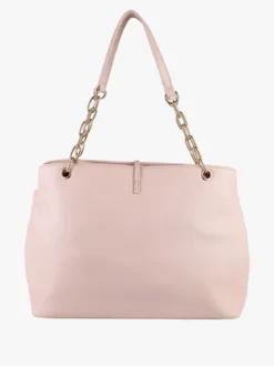 Laura Biagiotti Borsa donna con ecopelo e doppi manici a catena - cipria