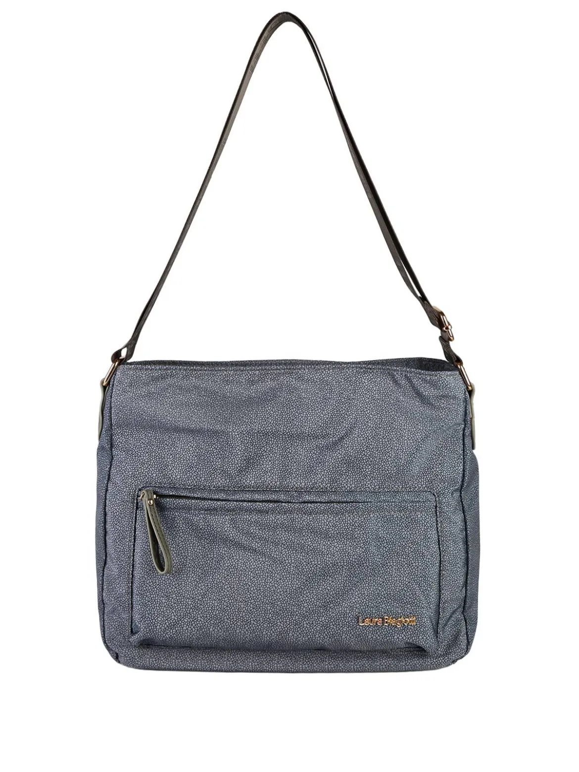 Laura Biagiotti Borsa donna grande a tracolla in nylon - grigio