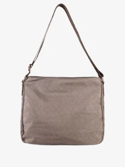 Laura Biagiotti Borsa donna grande a tracolla in nylon - marrone