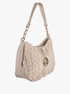 Laura Biagiotti Borsa donna hobo con ecopelo - beige