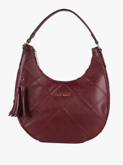 Laura Biagiotti Borsa donna hobo con trama a rombi - bordeaux