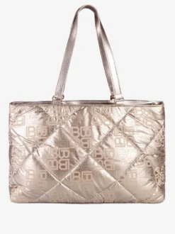 Laura Biagiotti Borsa donna shopping in tessuto impermeabile - champagne