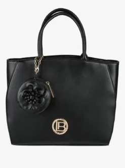 Laura Biagiotti Borsa donna tote in ecopelle con portamonete a fiore - nero