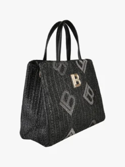 Laura Biagiotti Borsa rigida da donna in paglia con doppi manici