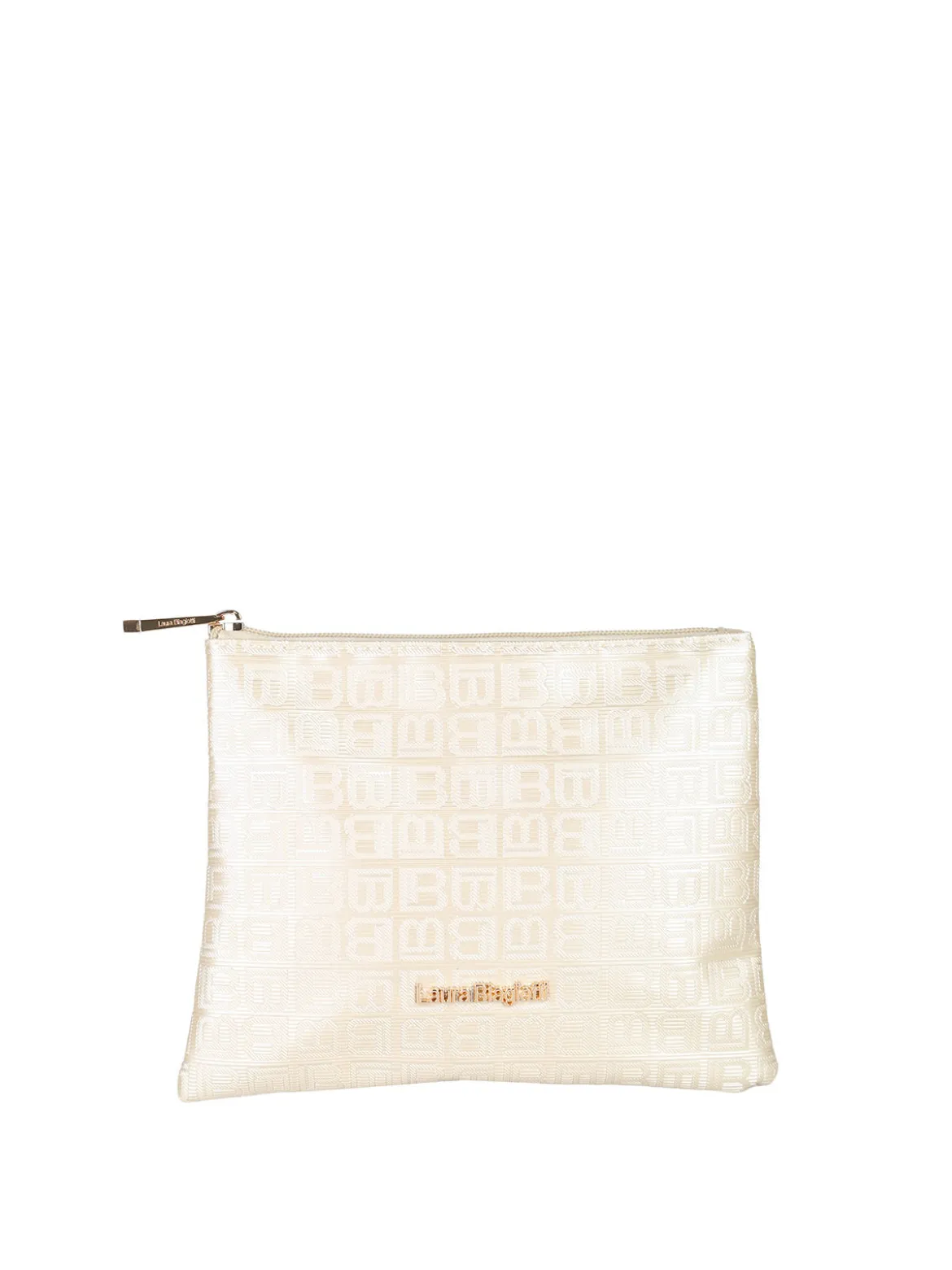 Laura Biagiotti Bustina donna in vernice con zip - platino