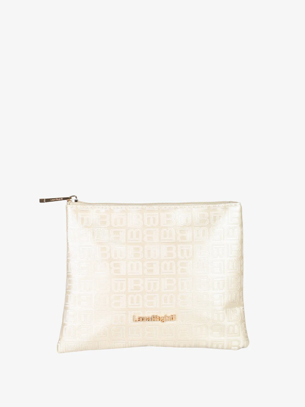 Laura Biagiotti Bustina donna in vernice con zip - platino