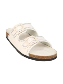 Laura Biagiotti Ciabatte donna con doppia fibbia e strass - beige