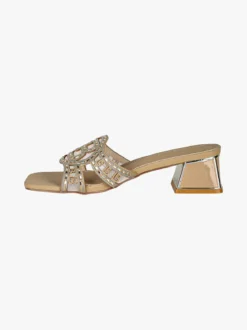 Laura Biagiotti Ciabatte donna con logo e strass - marrone
